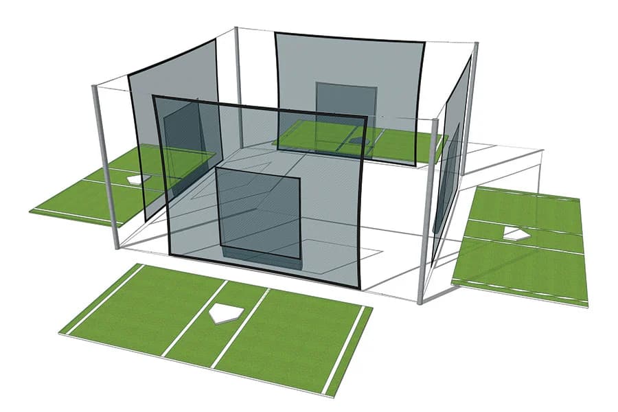 Beacon Athletics Stand-Alone Hitting Station Kits, batting cages and frames: photo from Beacon Athletics