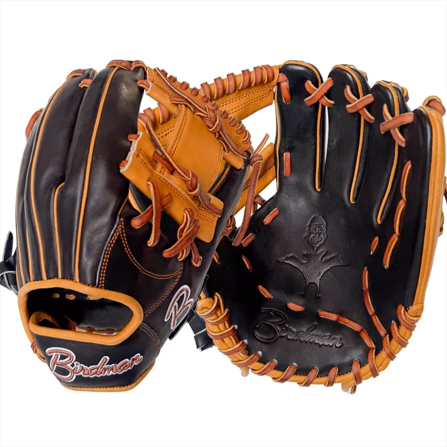 Birdman Bats Birdman 11.5" Black and Tan Iconic Series Glove, infield gloves: photo from Birdman Bats