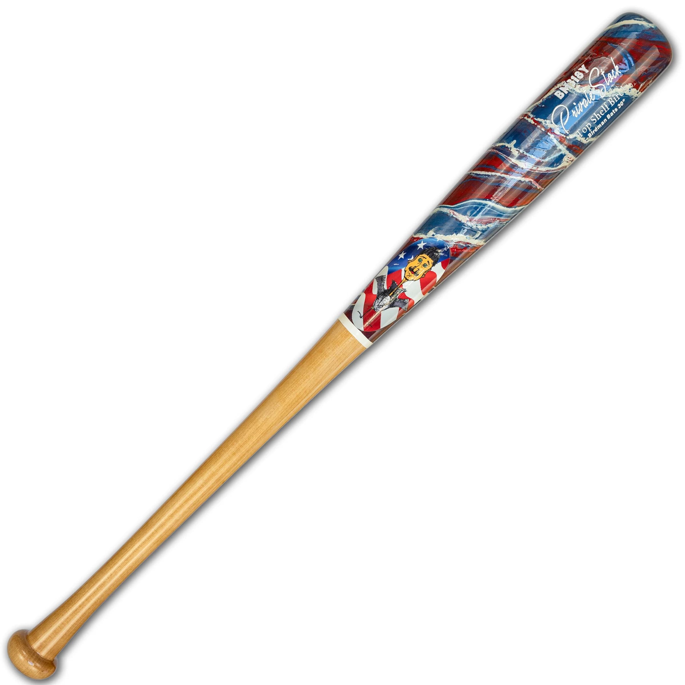 Birdman Bats Red White and Blue Hydro-Dipped Private Stock BM318Y, game wood bats, youth: photo from Birdman Bats