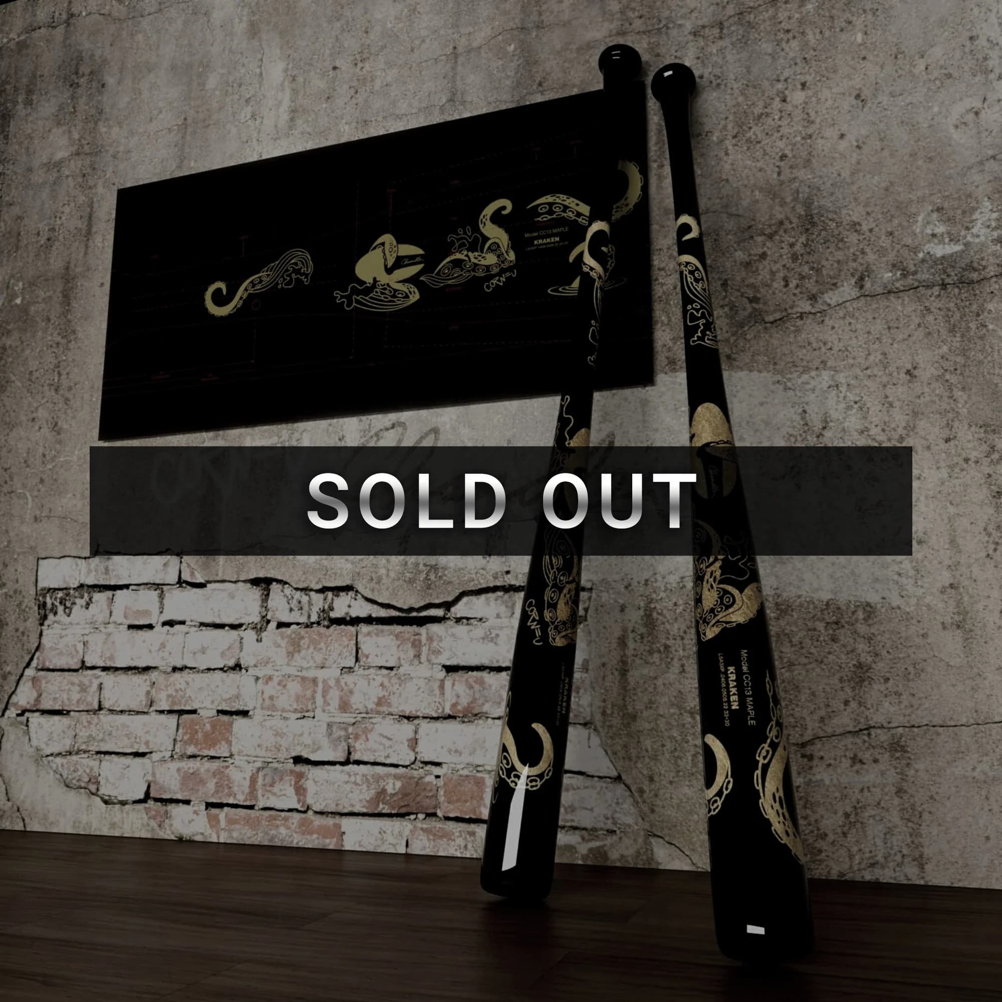 Chandler Release the Kraken!, custom-order wood bats: photo from Chandler