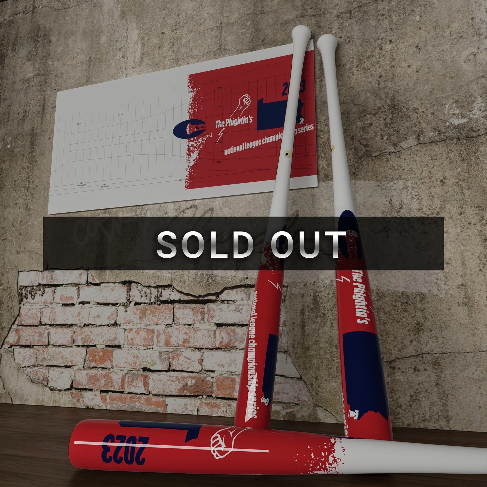 Chandler The Phightin's, custom-order wood bats: photo from Chandler