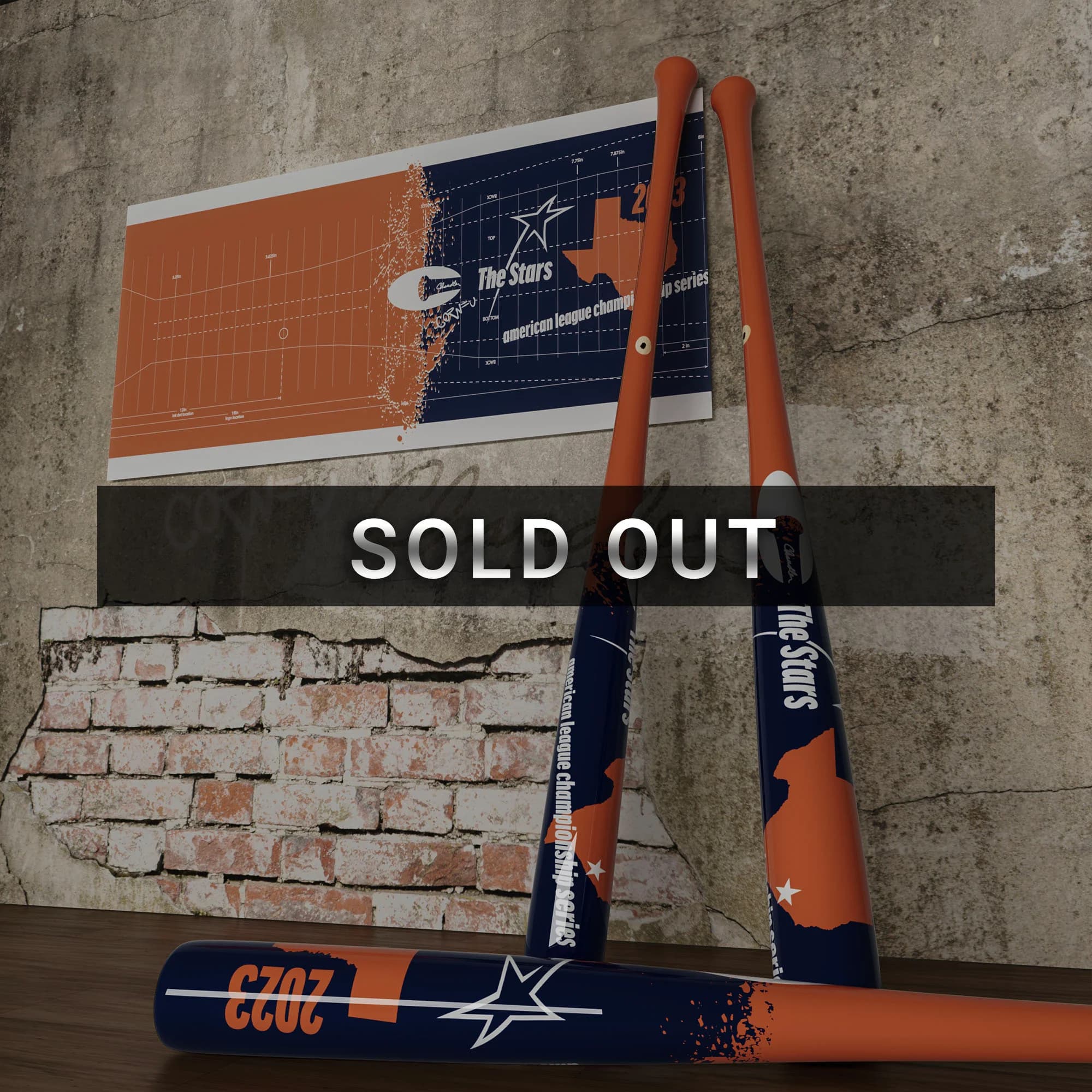 Chandler The Stars, custom-order wood bats: photo from Chandler