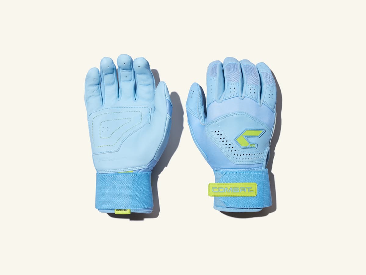 Combat MFG Long Strap Batting Gloves, Blue Horizon, batting gloves: photo from Combat MFG