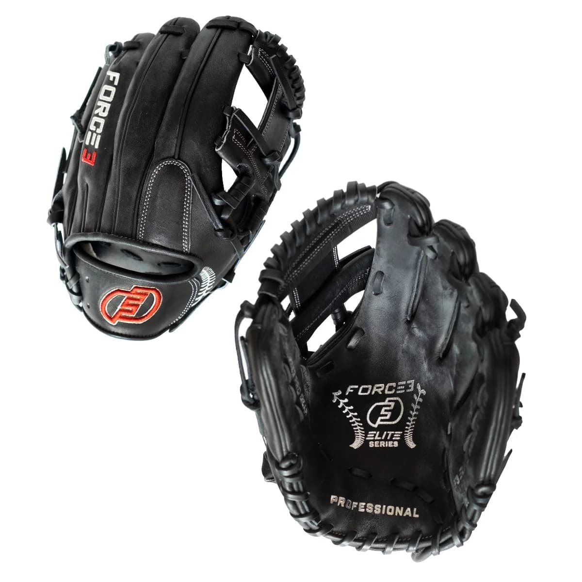 Force3 Pro Gear FORCE3 ELITE Series Infielder's Glove - Black, infield gloves: photo from Force3 Pro Gear