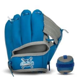 Franklin Sports 8.0 Stiktek Teeball Glove & Ball - Gray/Navy, youth gloves: photo from Franklin Sports