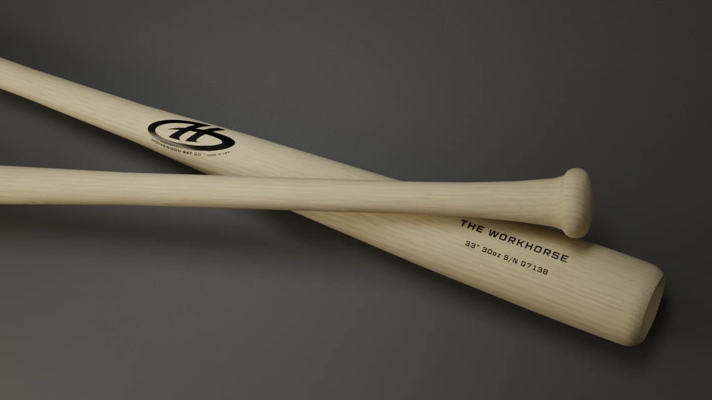 Homewood Bat Co. Rhino Baseball Workhorse Bat, game wood bats, adult: photo from Homewood Bat Co.