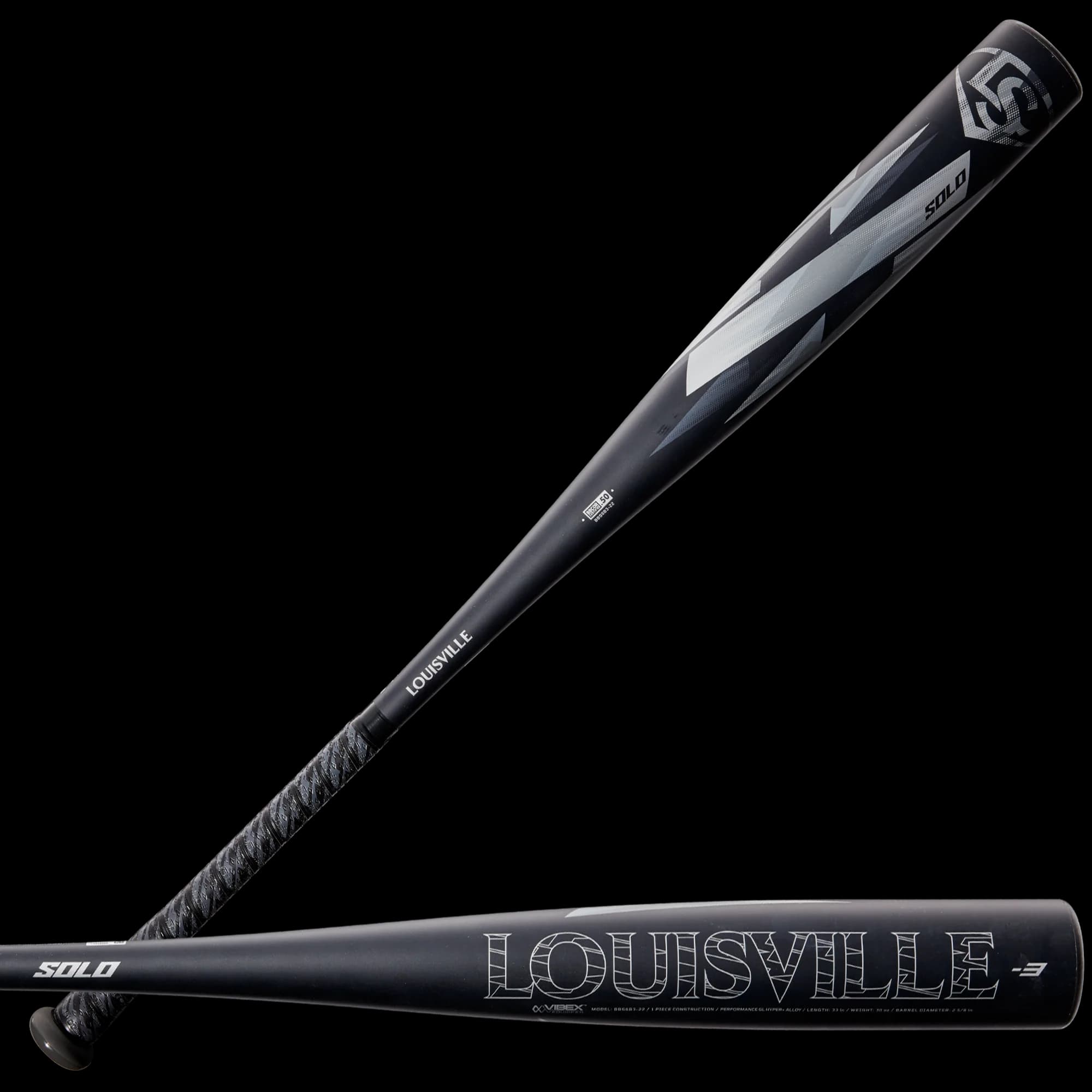 Louisville Slugger 2022 Solo (-3) 2 5/8" BBCOR Baseball Bat, BBCOR bats: photo from Louisville Slugger