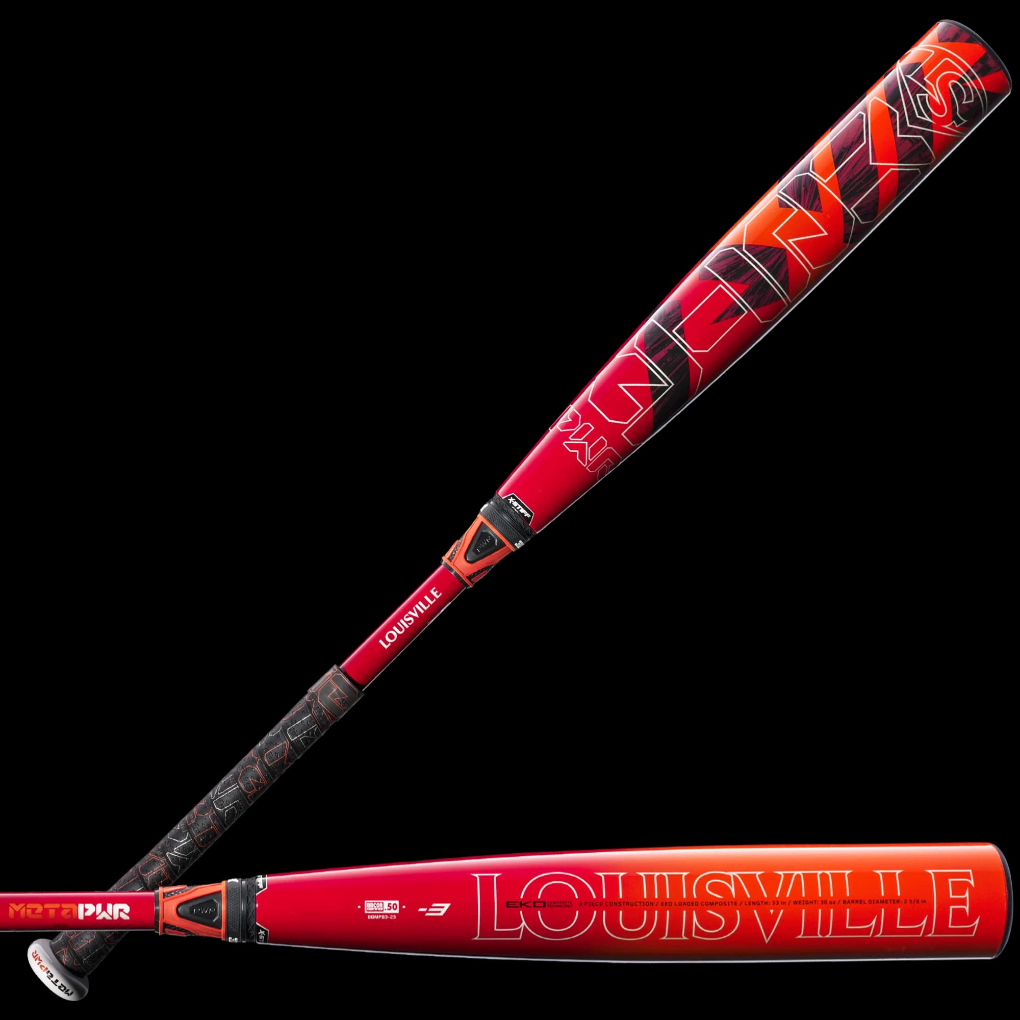 2023 Louisville Slugger Meta® PWR (-3) BBCOR Baseball Bat, BBCOR bats: photo from Louisville Slugger
