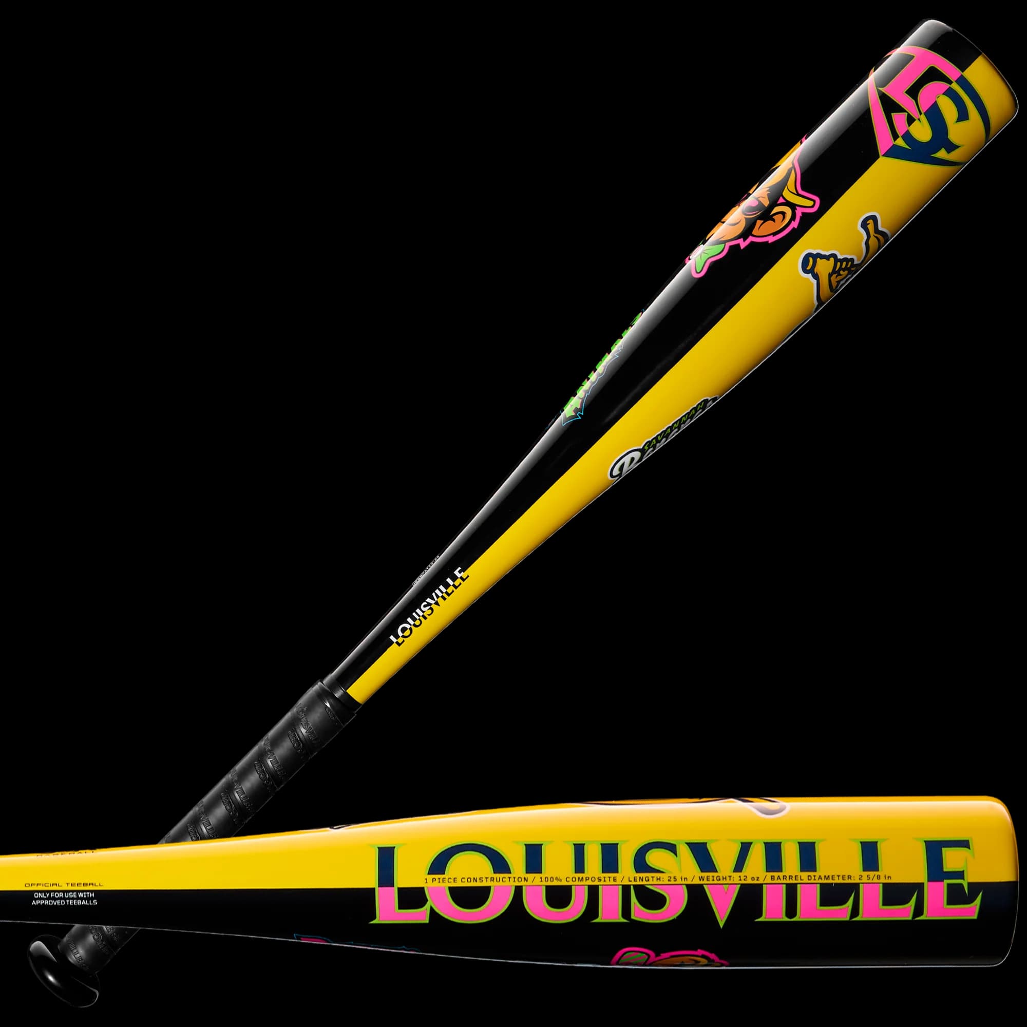 Louisville Slugger 2025 Banana Ball Split (-13) Tee Ball Bat, tee ball and coach pitch bats: photo from Louisville Slugger