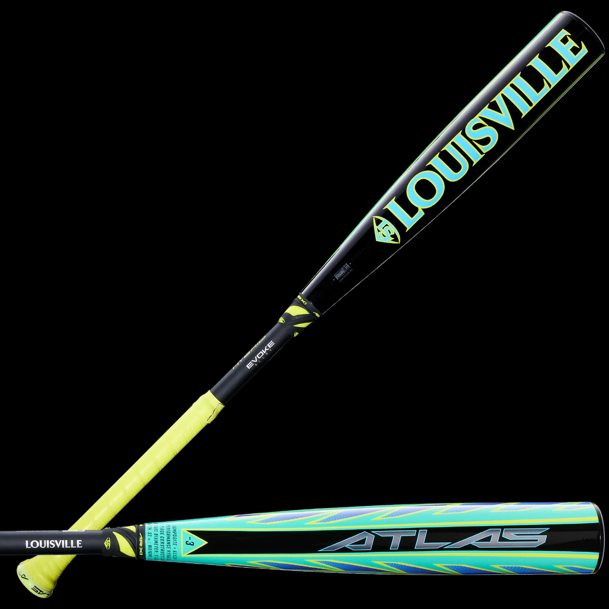 2026 Louisville Slugger Atlas™ Hybrid Green (-3) BBCOR Baseball Bat, BBCOR bats: photo from Louisville Slugger