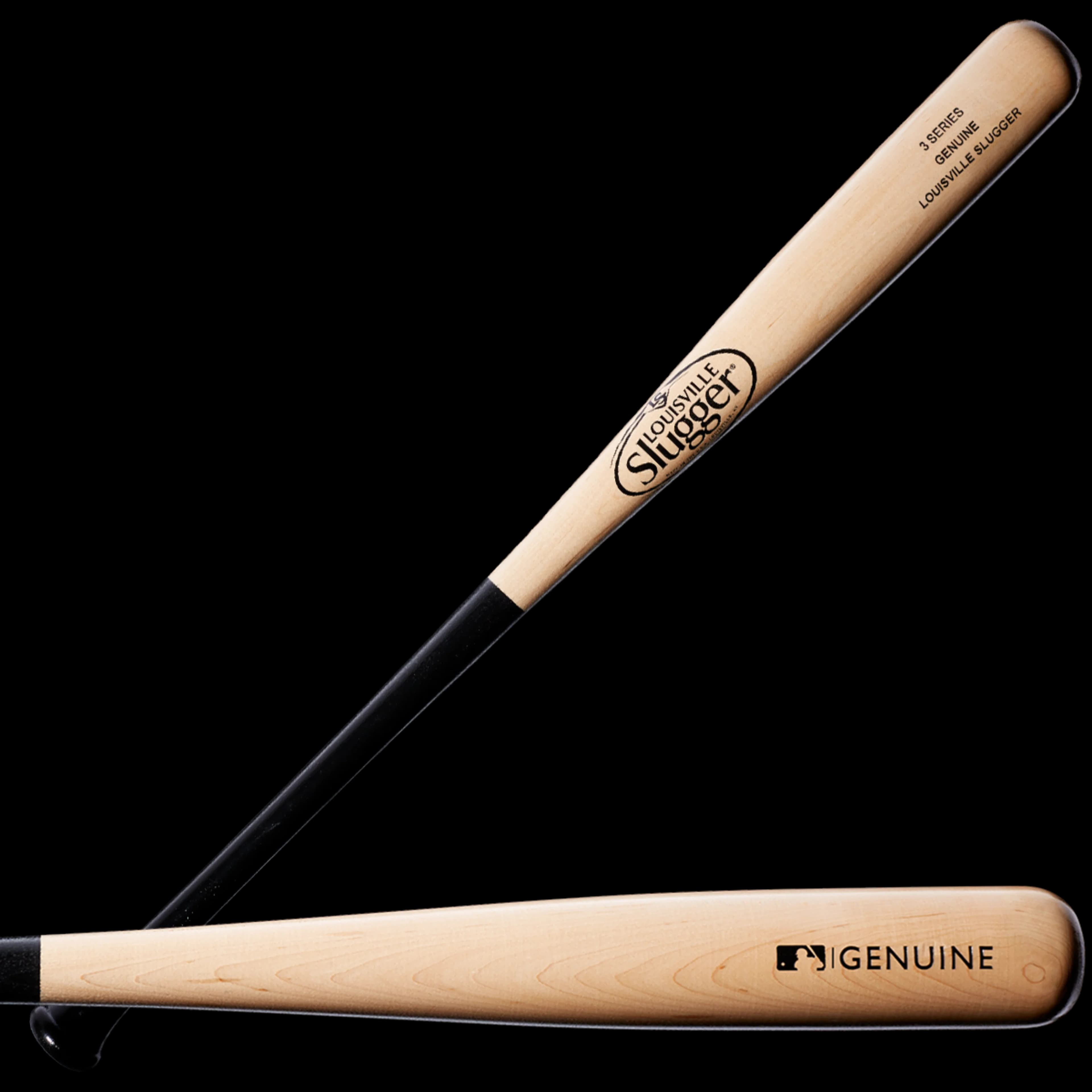 Louisville Slugger Series 3 Genuine Ash Black/Natural Baseball Bat, game wood bats, adult: photo from Louisville Slugger