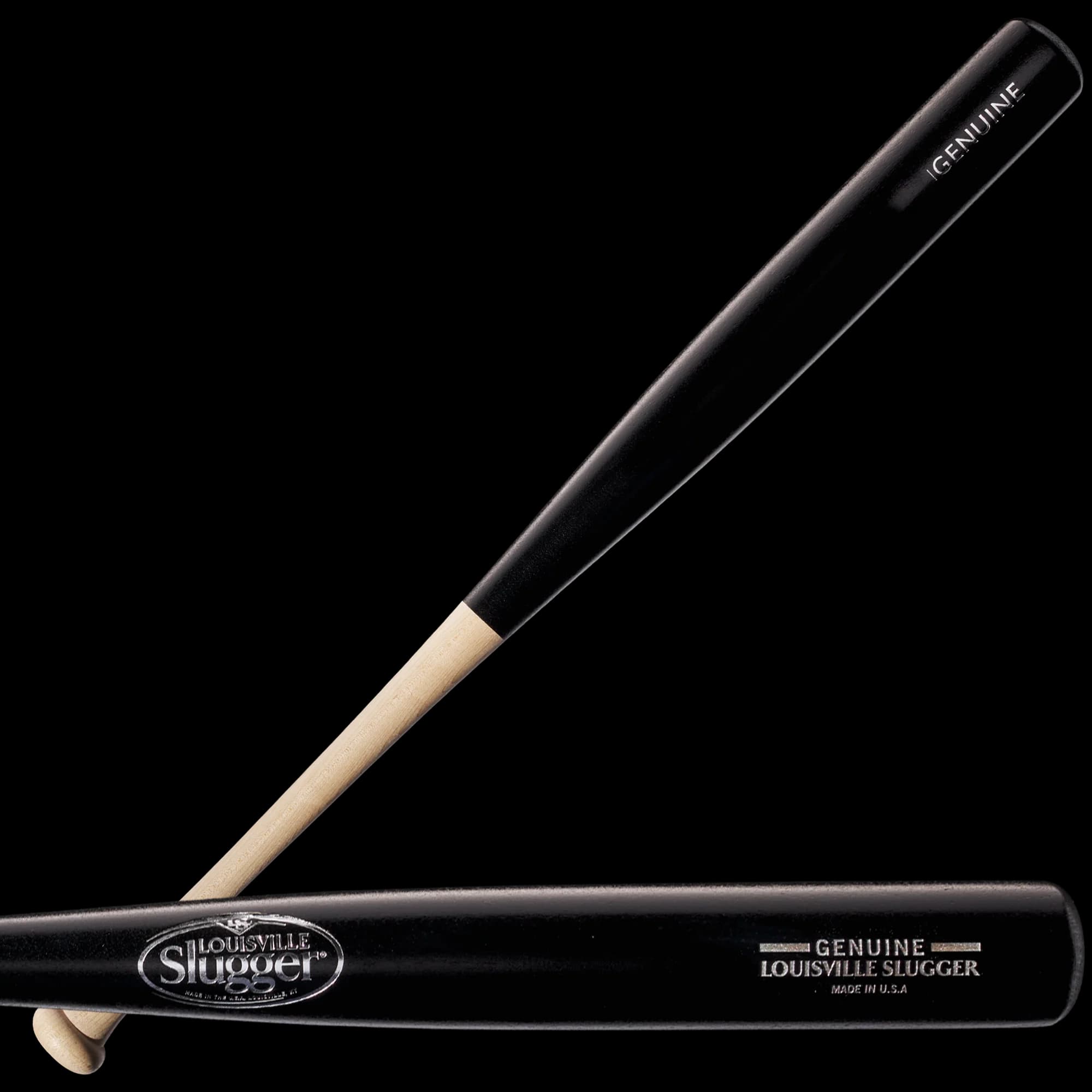 Louisville Slugger Youth Genuine Y125 Natural-Black Baseball Bat, game wood bats, youth: photo from Louisville Slugger