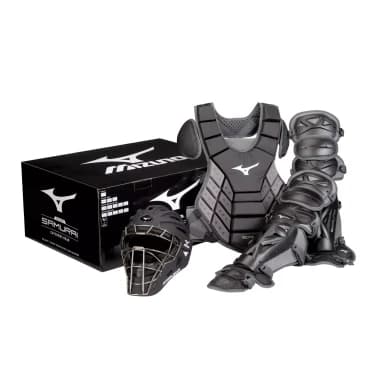 Catcher's gear: Mizuno Samurai Adult 15" Baseball Boxed Catcher's Gear Set