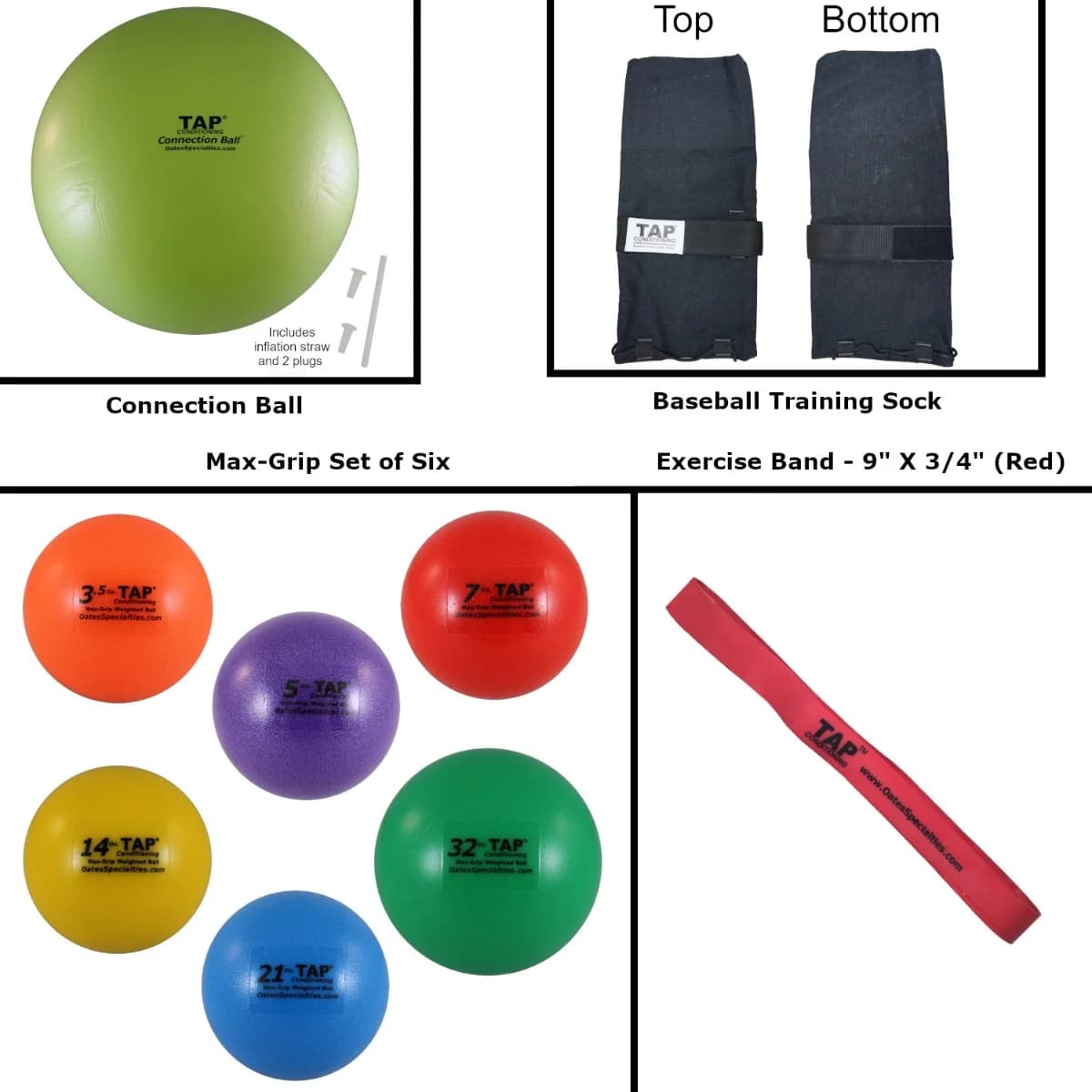Oates Specialties Fastball USA Package, weighted baseballs: photo from Oates Specialties
