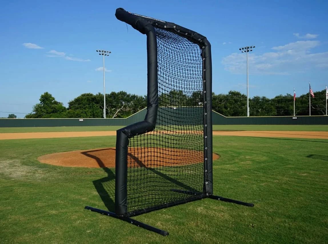ProRebounders Pro 5′ × 7′ Baseball L-Screen with Head Protector, protective screens: photo from ProRebounders