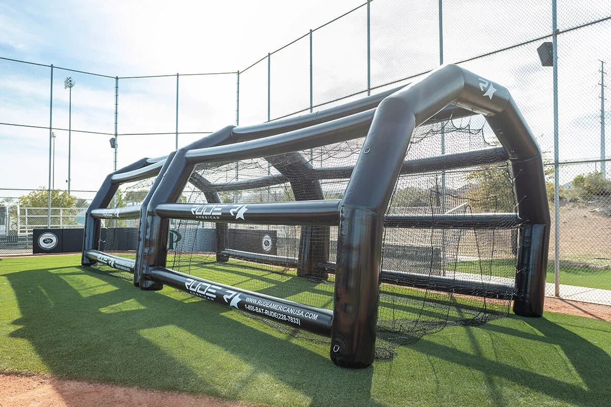 Rude American Commercial Grade Heat Sealed Inflatable Batting Cage, batting cages and frames: photo from Rude American