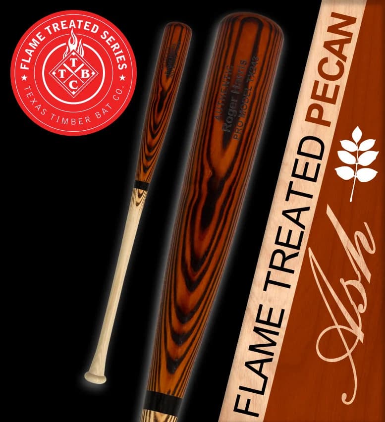 Texas Timber Pro Model Ash - Flame Treated Pecan, game wood bats, adult: photo from Texas Timber