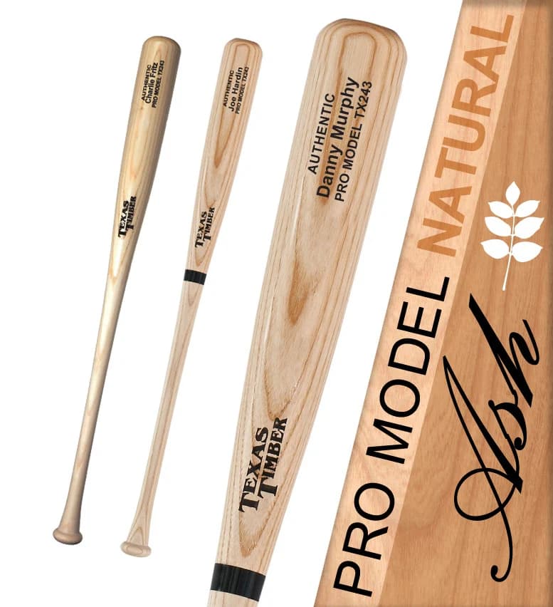 Texas Timber Pro Model Ash Natural, game wood bats, adult: photo from Texas Timber