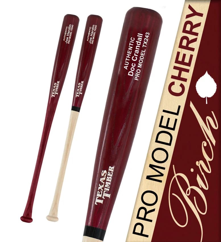 Texas Timber Pro Model Birch Cherry, game wood bats, adult: photo from Texas Timber