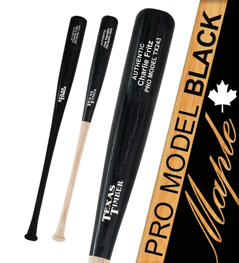 Texas Timber Pro Model Maple Black, game wood bats, adult: photo from Texas Timber