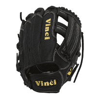 Vinci Pro 12 Inch Fielders Glove-MEO24-M Black with Black Mesh, infield gloves: photo from Vinci Pro