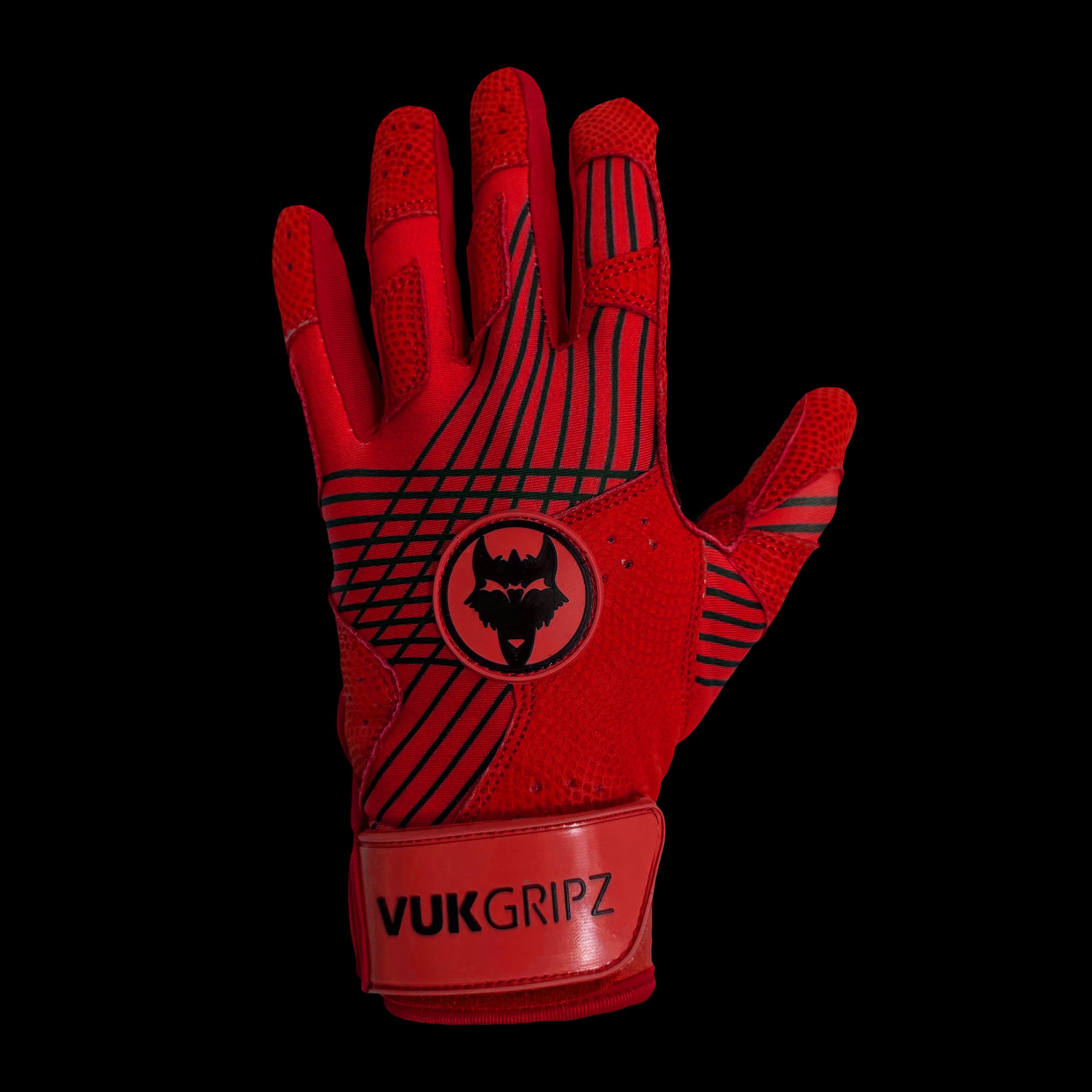VukGripz Prowler Red Batting Gloves, batting gloves: photo from VukGripz