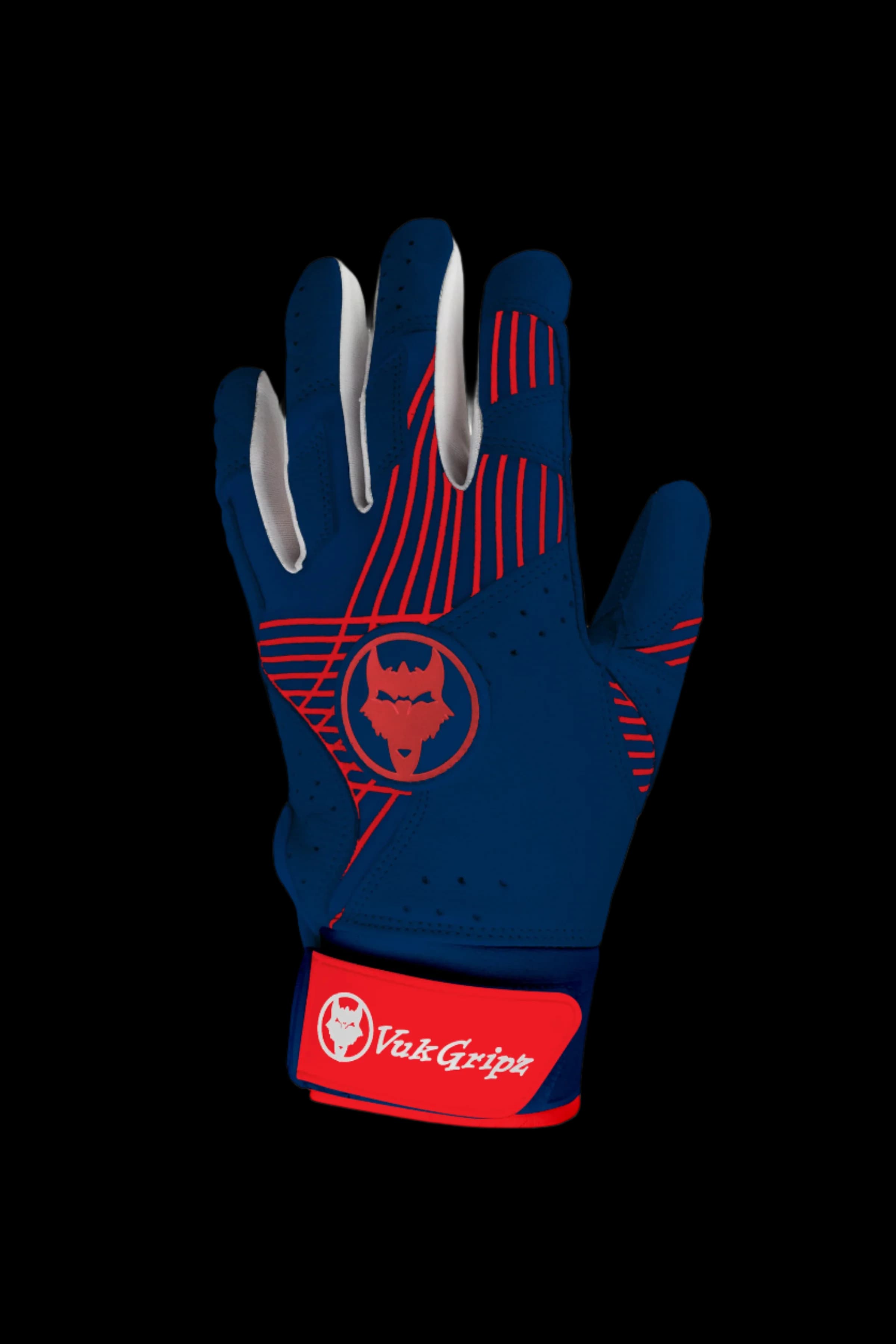 VukGripz Prowler Red & Navy Batting Gloves, batting gloves: photo from VukGripz