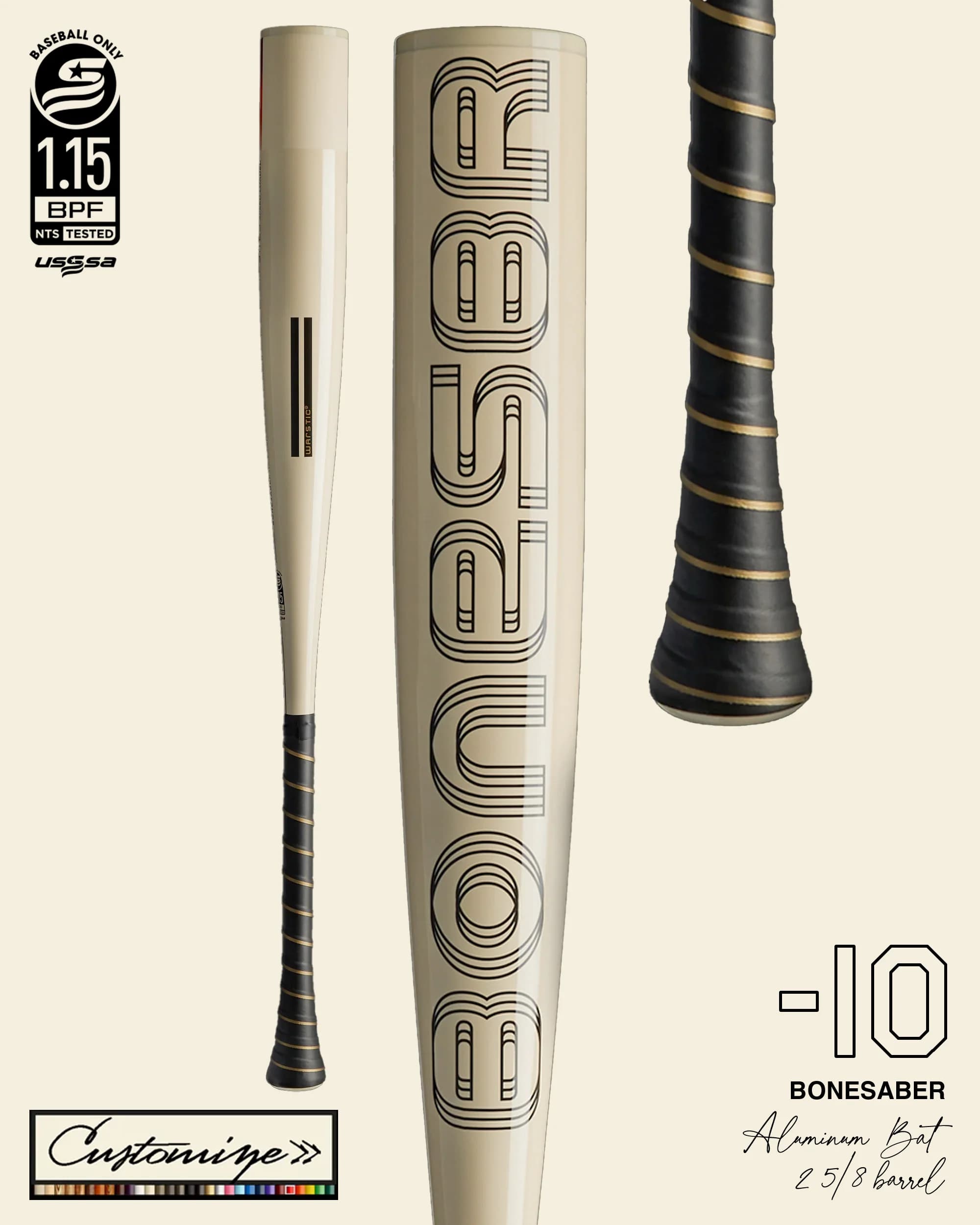 Warstic 2024 Custom Bonesaber USSSA Metal Baseball Bat, USSSA bats: photo from Warstic
