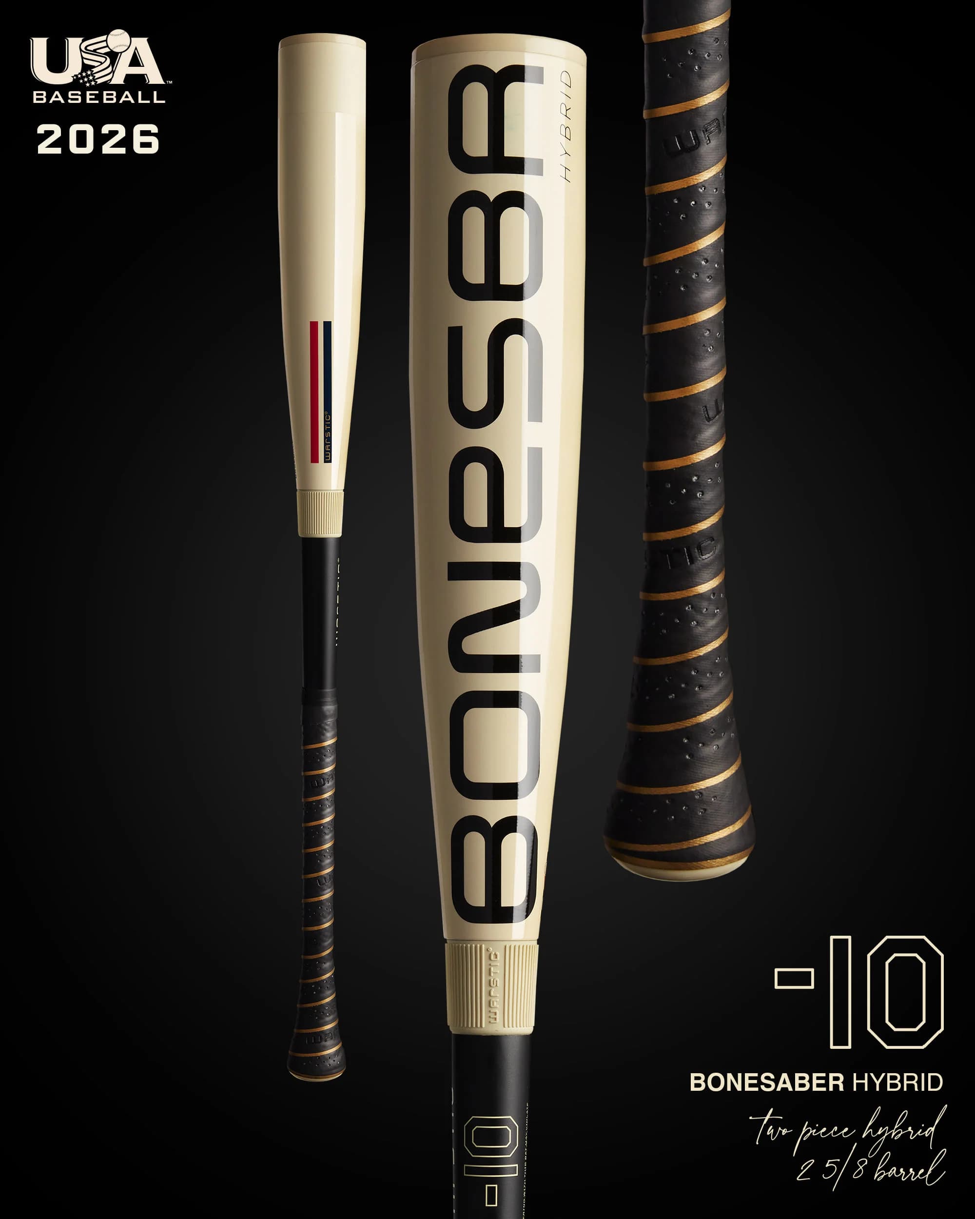 Warstic Bonesaber™ Hybrid USA Metal Baseball Bat -10, USA Baseball bats: photo from Warstic