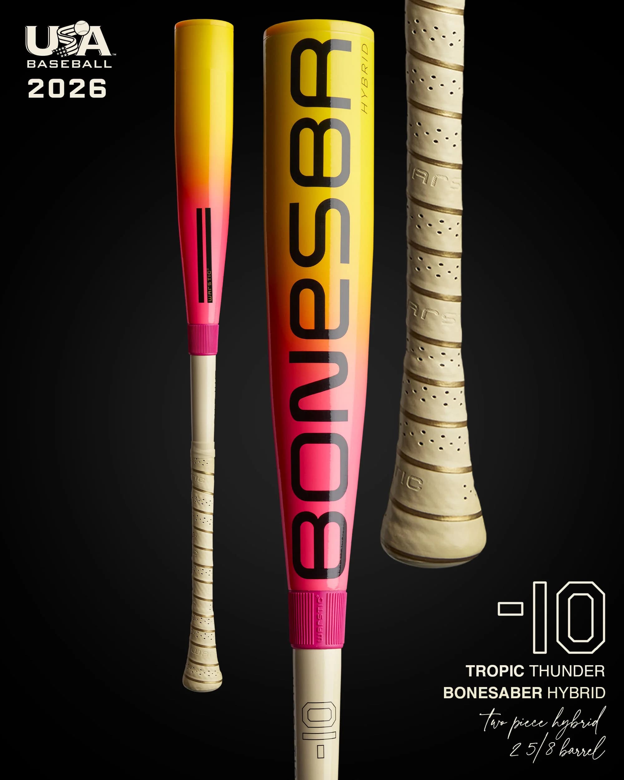 Warstic Bonesaber™ Hybrid USA Metal Baseball Bat -10 - "Tropic Thunder", USA Baseball bats: photo from Warstic