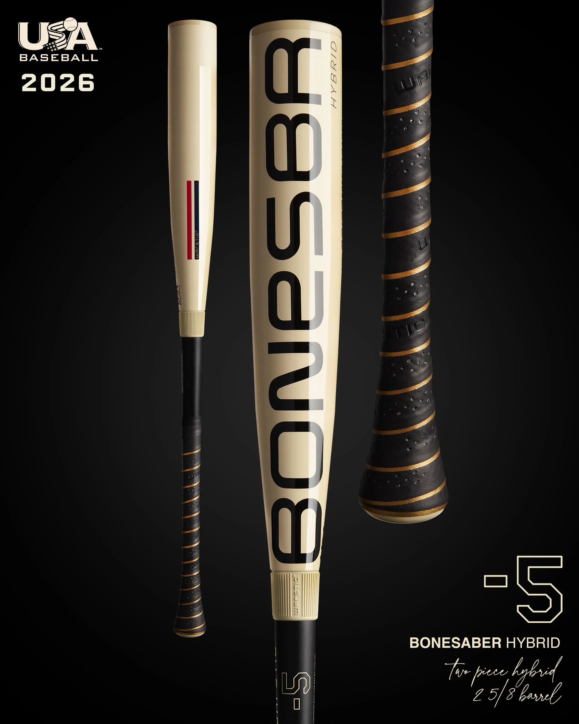 Warstic Bonesaber™ Hybrid USA Metal Baseball Bat -5, USA Baseball bats: photo from Warstic