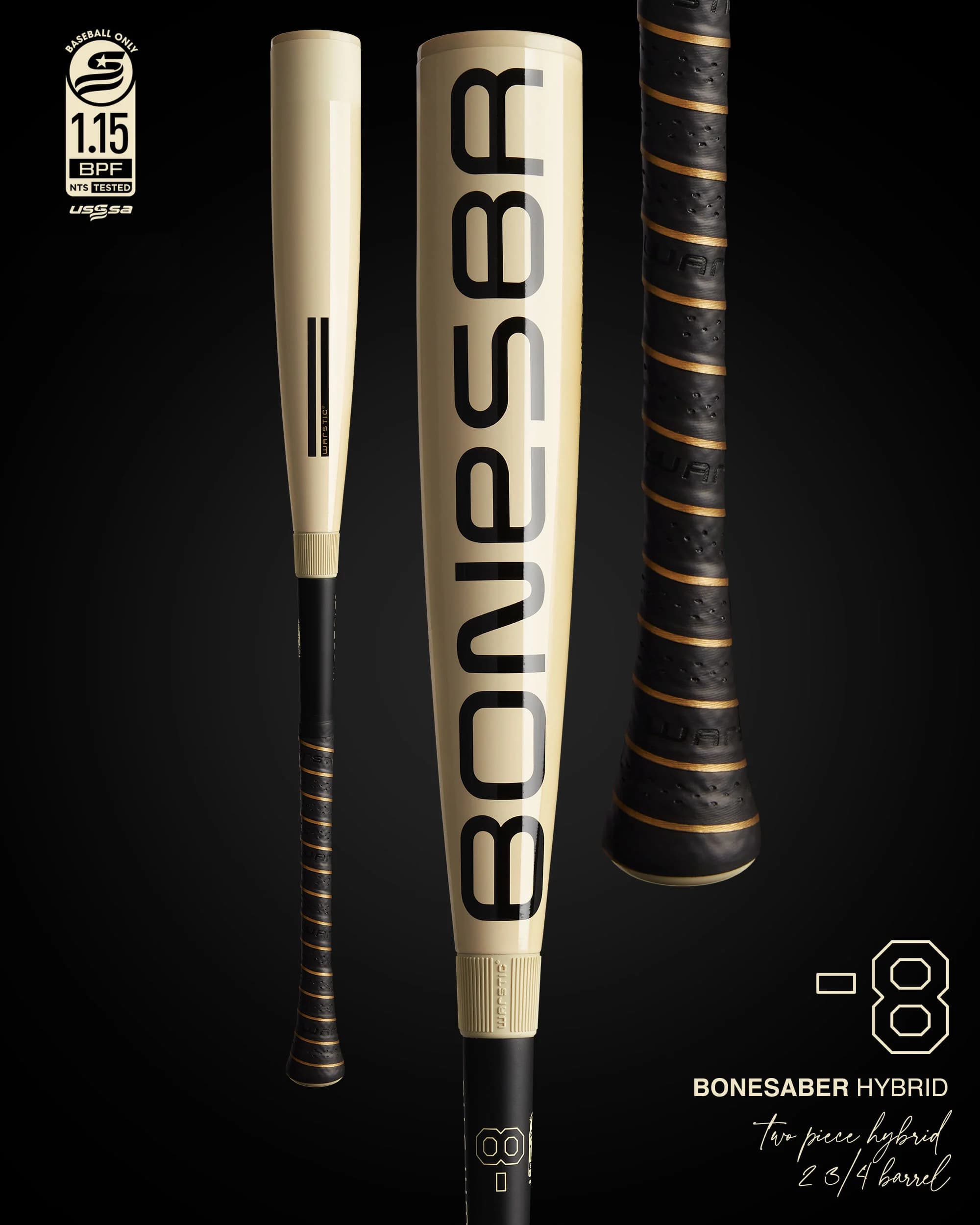 Warstic Bonesaber™ Hybrid USSSA Metal Baseball Bat -8, USSSA bats: photo from Warstic
