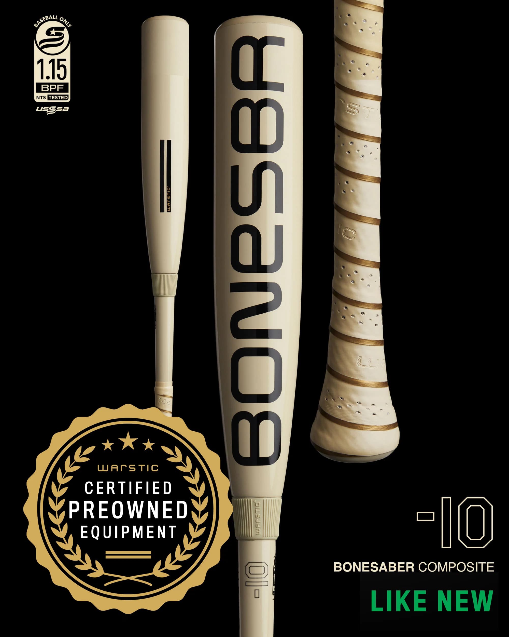 Warstic Preowned Bonesaber™ Composite USSSA Baseball Bat -10, USSSA bats: photo from Warstic