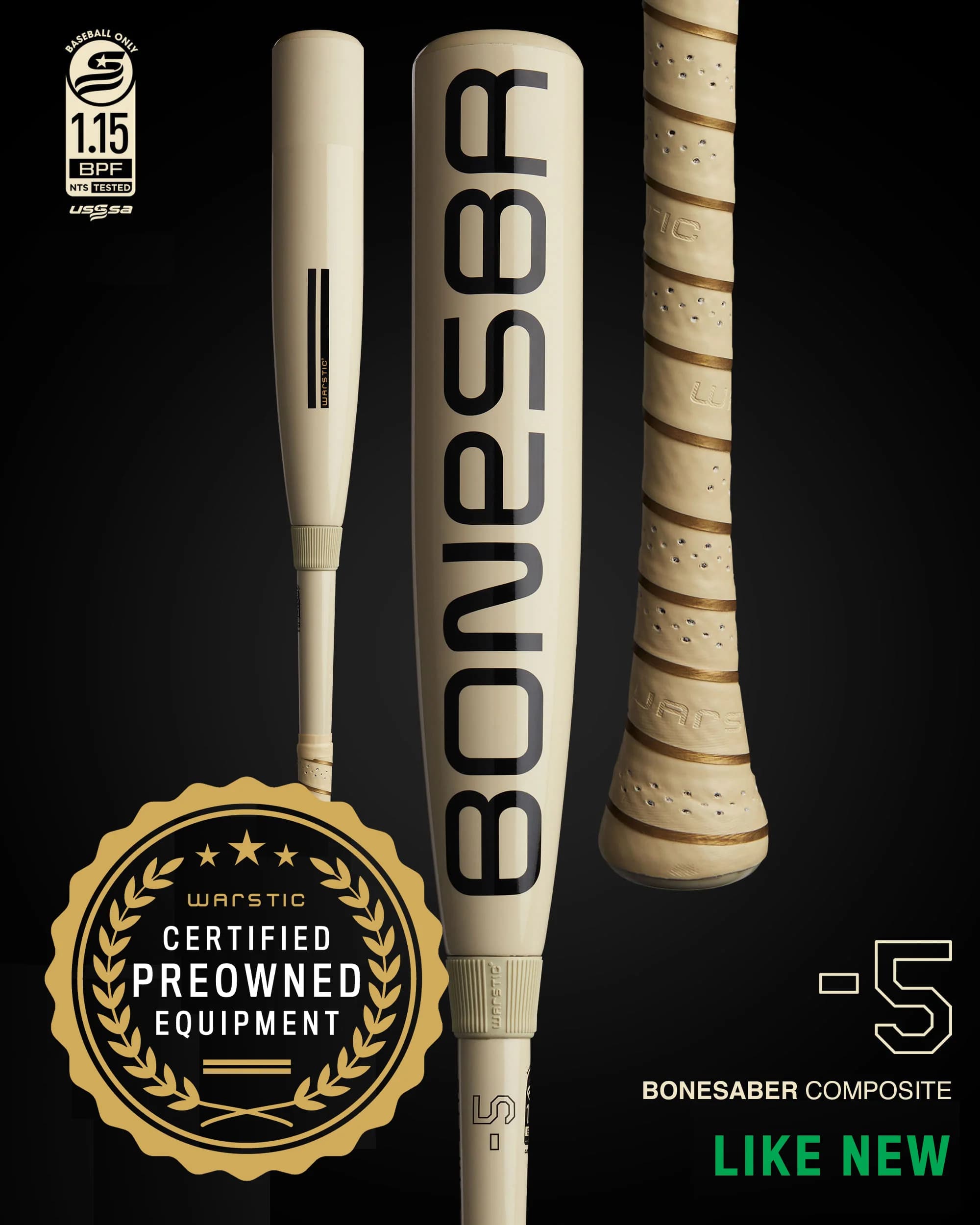 Warstic Preowned Bonesaber™ Composite USSSA Baseball Bat -5, USSSA bats: photo from Warstic