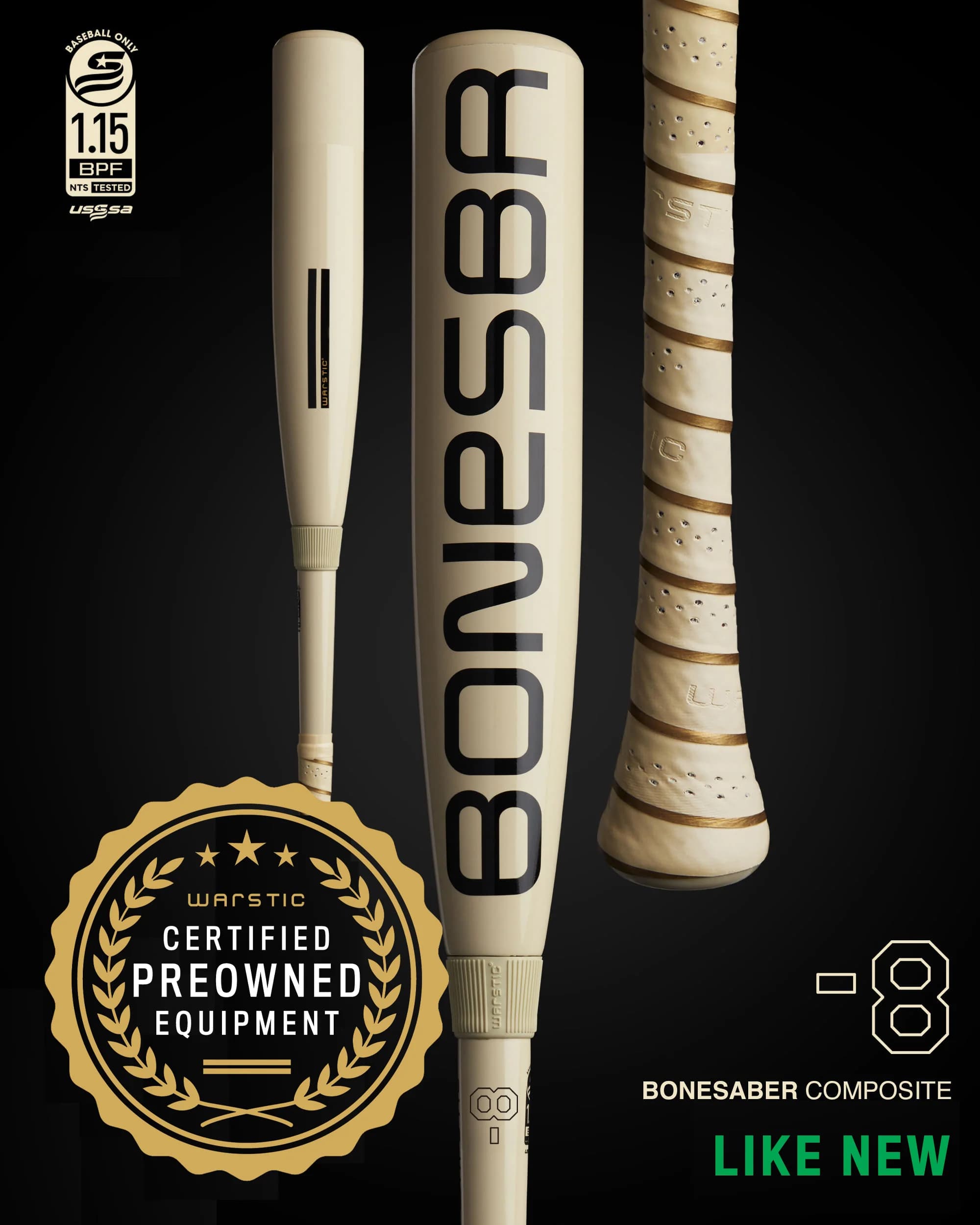Warstic Preowned Bonesaber™ Composite USSSA Baseball Bat -8, USSSA bats: photo from Warstic