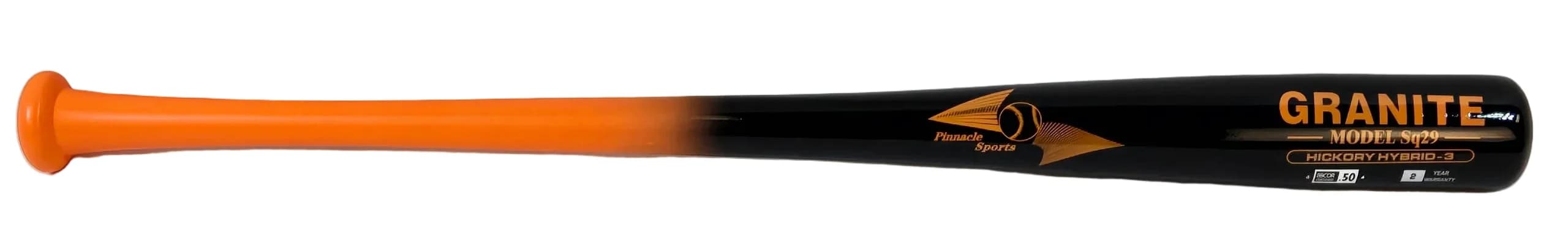 BamBooBat Hickory Wood & Bamboo Baseball Bat Hybrid - Granite Hybrid Series Models SQ29, 271 & 243 Pinnacle Sports - BBCOR Approved - 2 Year Warranty, game wood bats, adult: photo from BamBooBat
