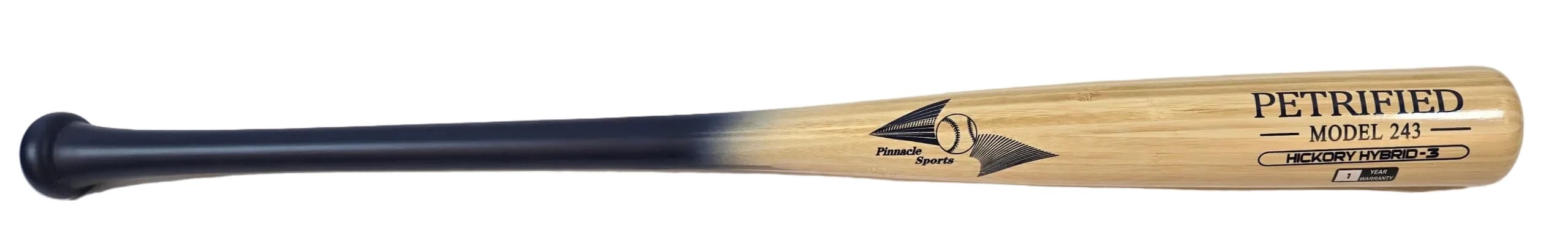 BamBooBat Hickory Wood & Bamboo Baseball Bat Hybrid - Petrified Model - BBCOR Approved - 1 Year Warranty, game wood bats, adult: photo from BamBooBat