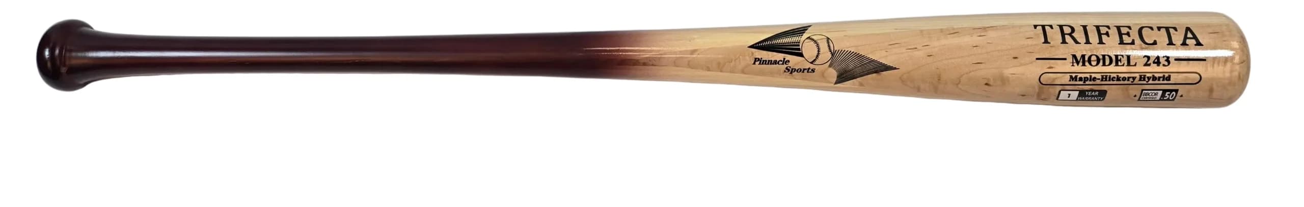 BamBooBat Maple & Hickory Wood with Bamboo Baseball Bat Hybrid - Trifecta Model - BBCOR Approved - 1 Year Warranty, game wood bats, adult: photo from BamBooBat