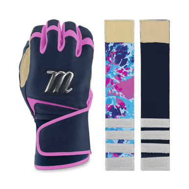 Baum Bat REMX Batting Gloves - Navy Blue/Tan, batting gloves: photo from Baum Bat