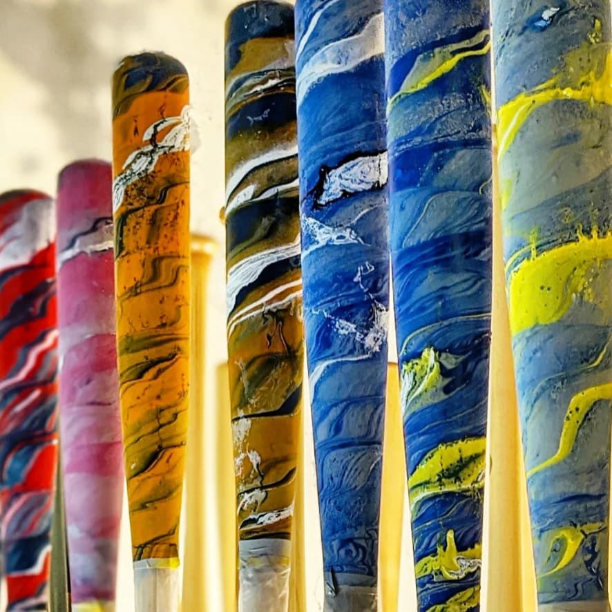 Birdman Bats Adult Hydro-dip Bat, custom-order wood bats: photo from Birdman Bats