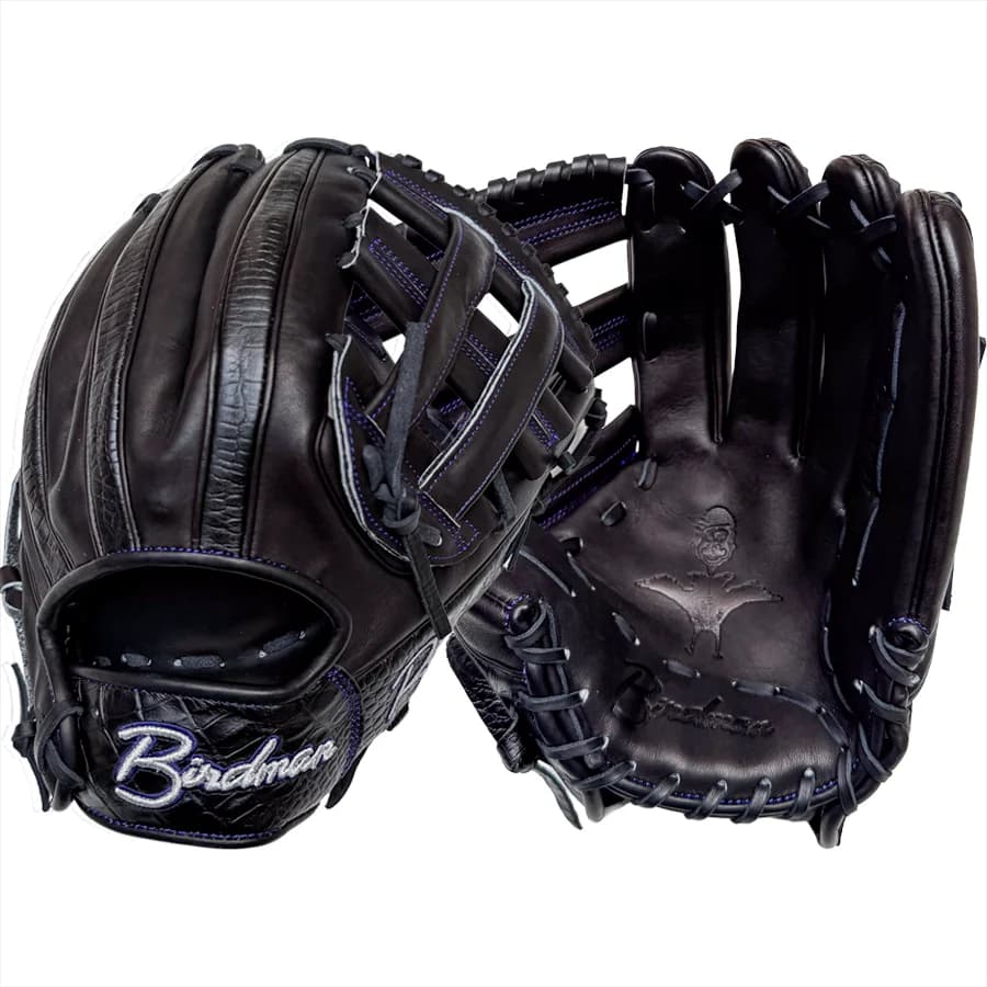 Birdman Bats Birdman 12.75" Black Gator Dual Welting Iconic Series Glove, outfield gloves: photo from Birdman Bats