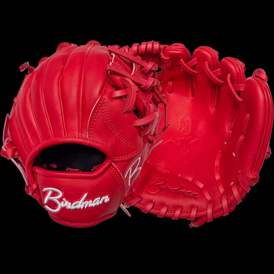 Birdman Bats Birdman Red 10" Kip Infield Training Glove, small infield trainers: photo from Birdman Bats