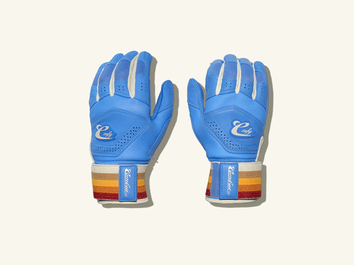 Combat MFG Coastal Collective Long Strap Batting Gloves, Blue, batting gloves: photo from Combat MFG
