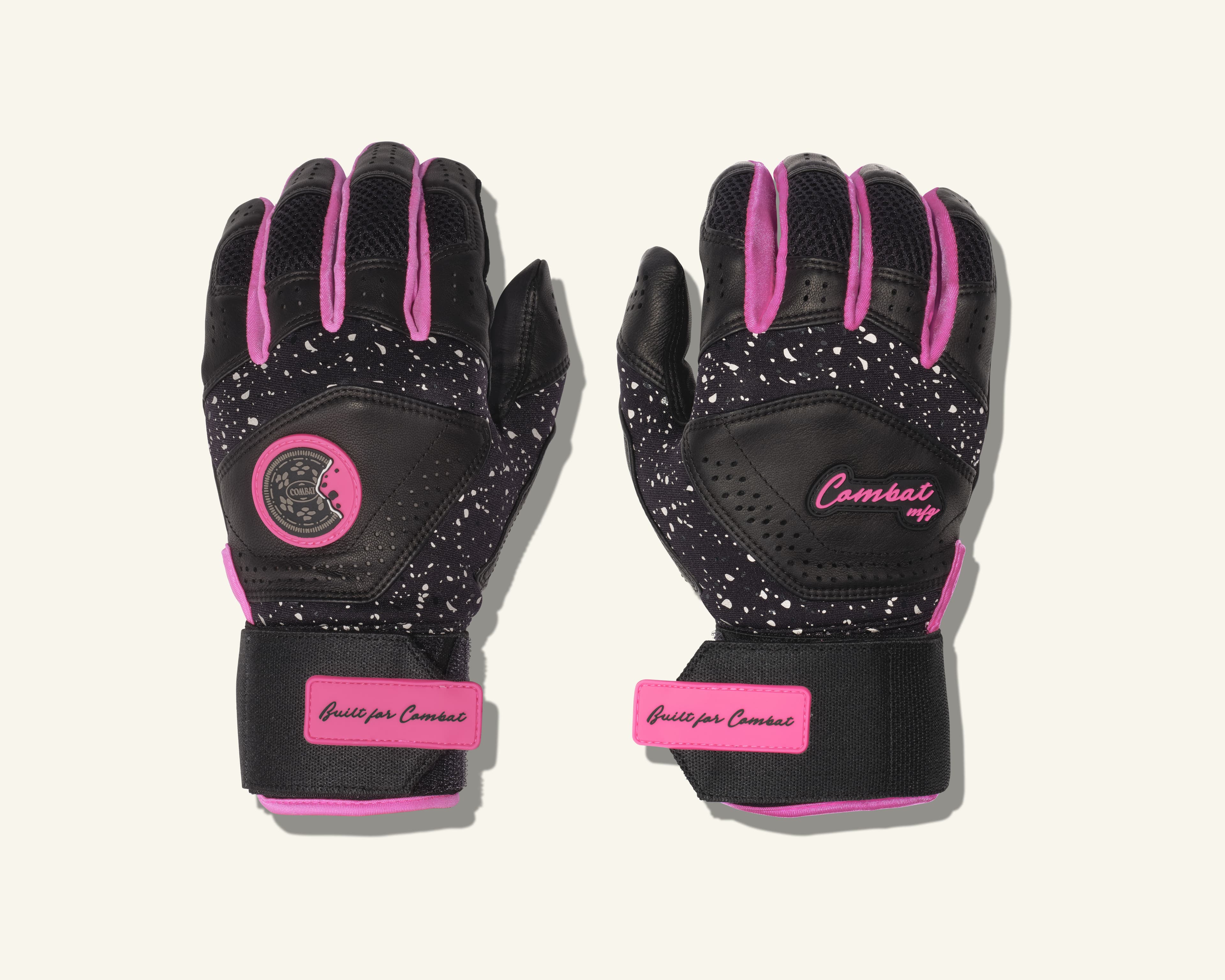 Combat MFG Cookie Jar Long Strap Batting Gloves, Black, batting gloves: photo from Combat MFG