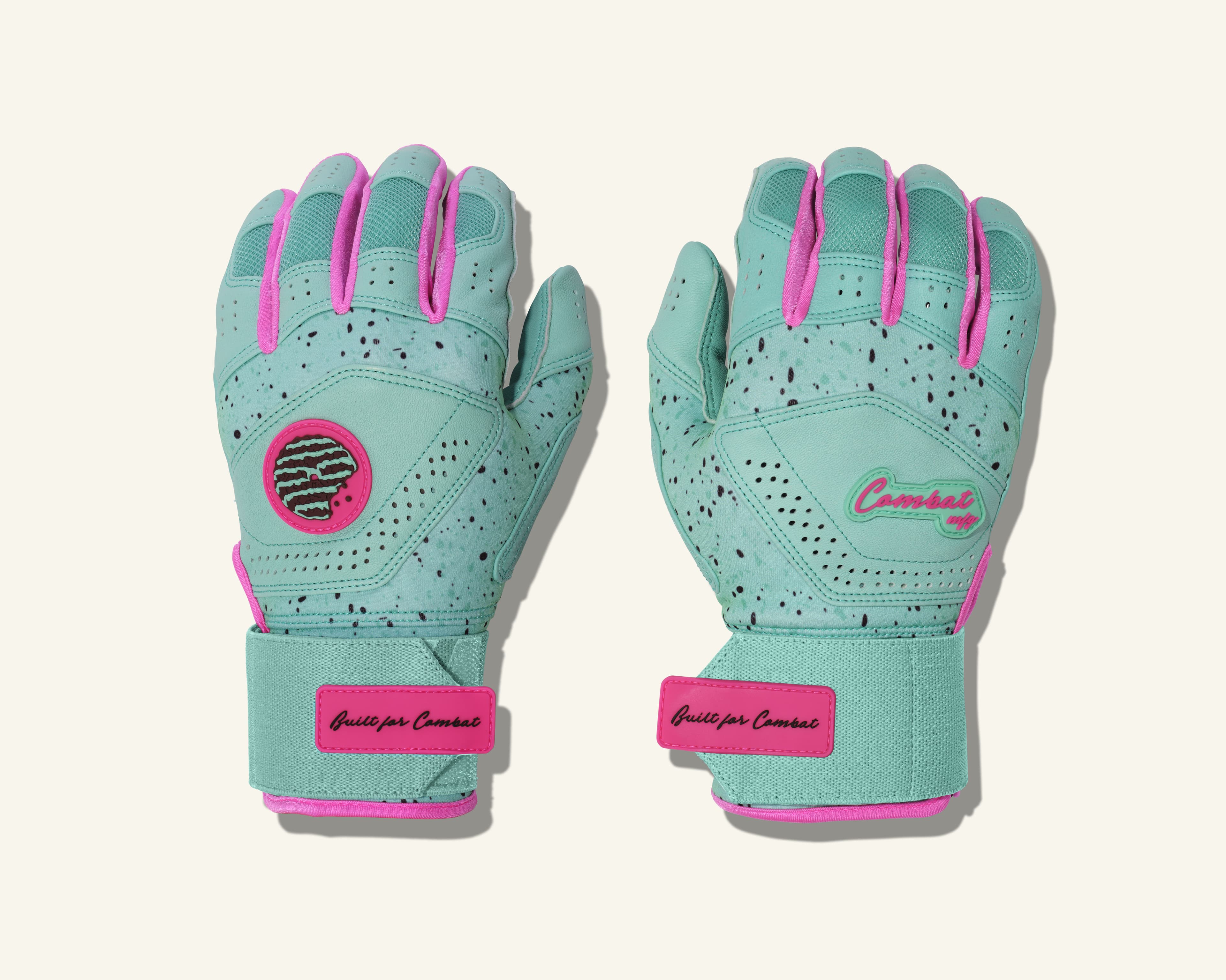 Combat MFG Cookie Jar Long Strap Batting Gloves, Mint, batting gloves: photo from Combat MFG