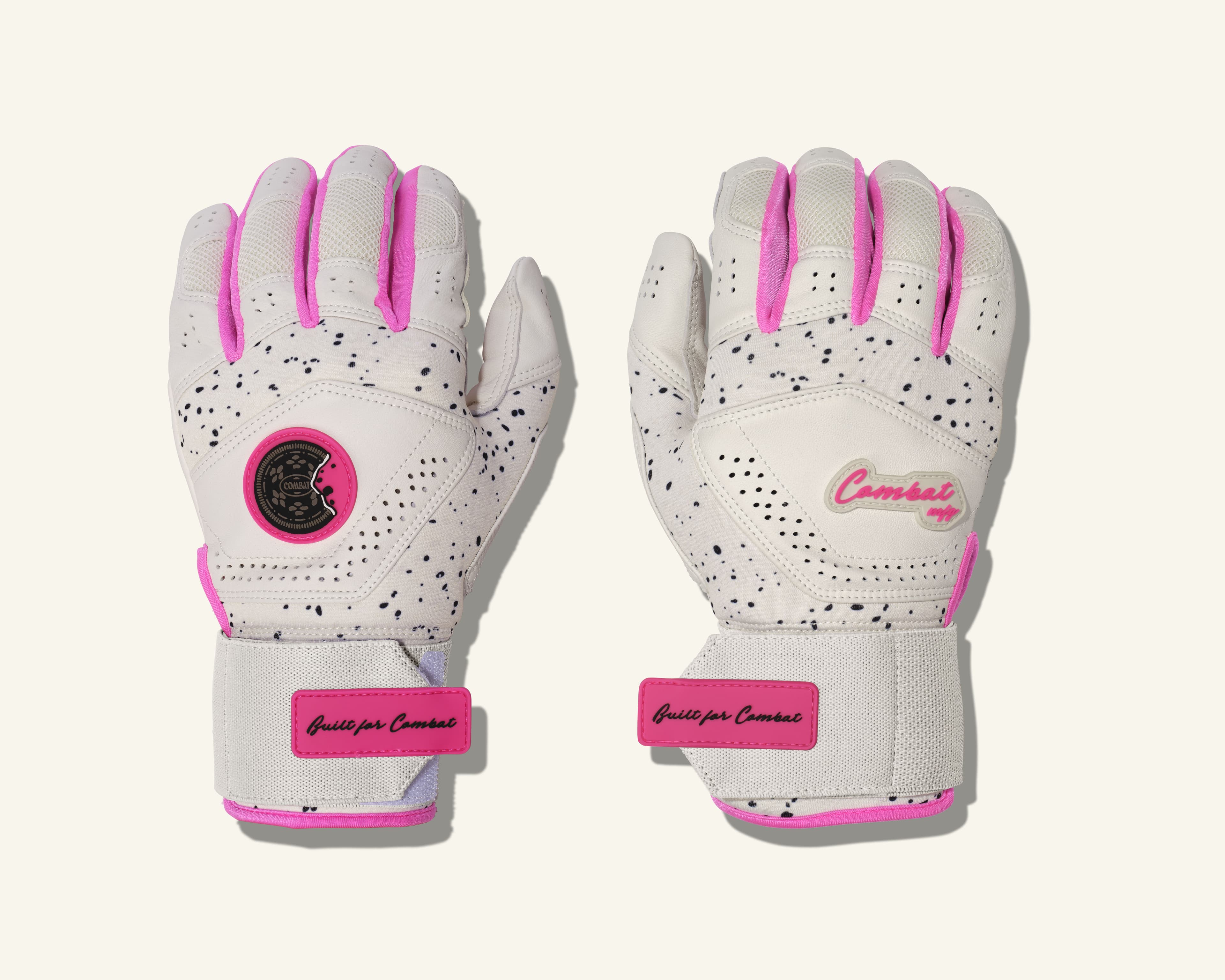 Combat MFG Cookie Jar Long Strap Batting Gloves, White, batting gloves: photo from Combat MFG