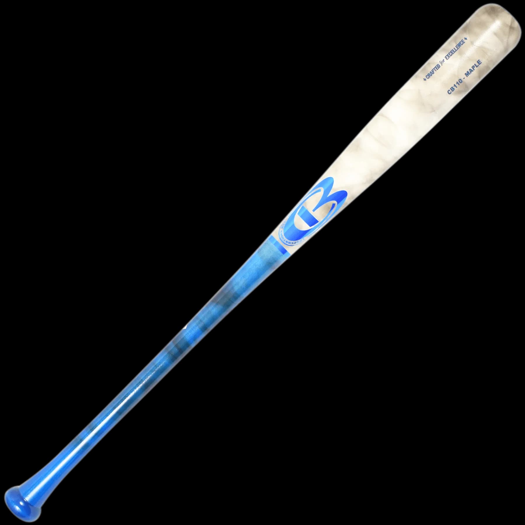 Cooperstown Bat Co. CB110 Maple Pro Wood Baseball Bat – White Tiki/Blue Stain Tiki, game wood bats, adult: photo from Cooperstown Bat Co.