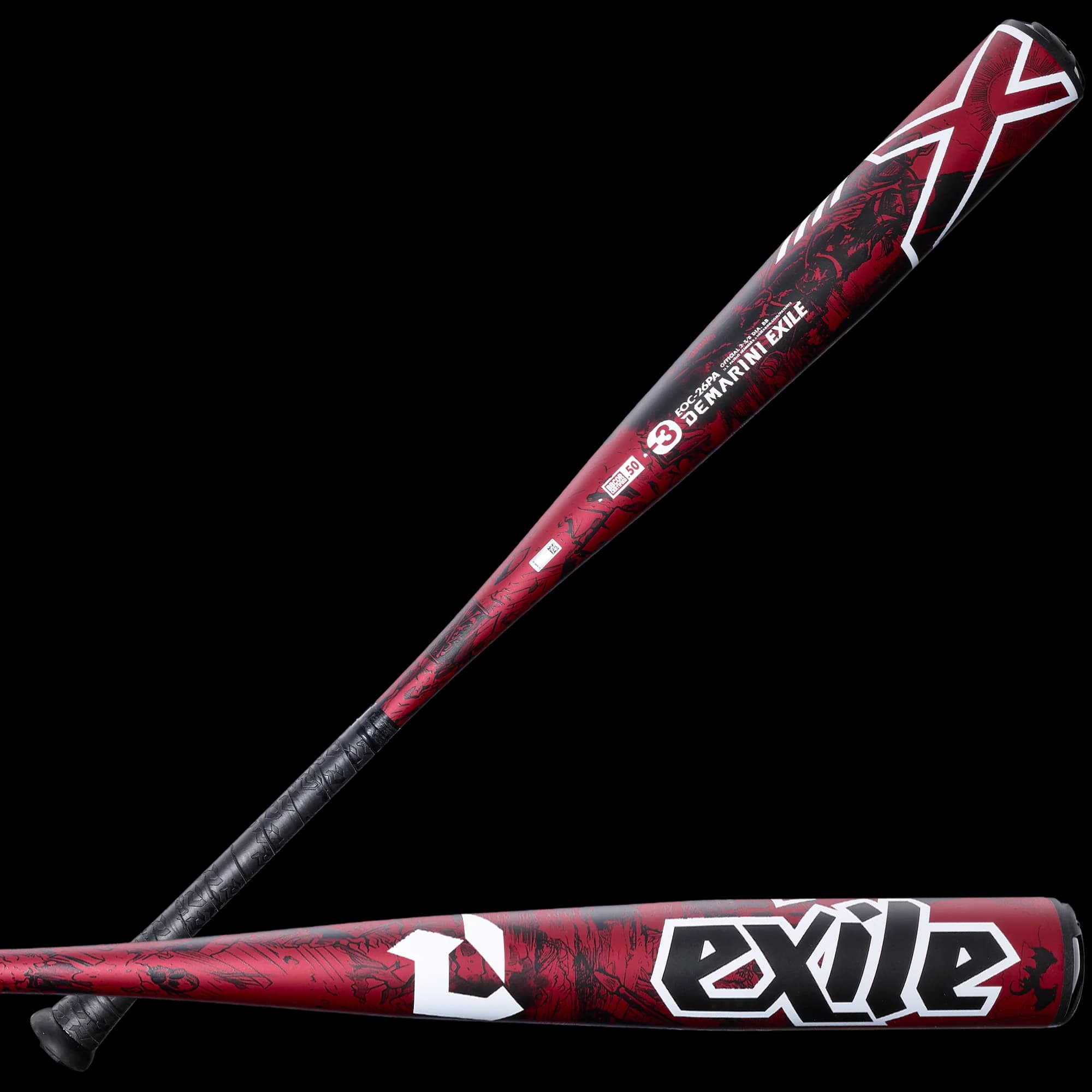 2026 DeMarini Exile™ Candy Red (-3) BBCOR Baseball Bat, BBCOR bats: photo from DeMarini