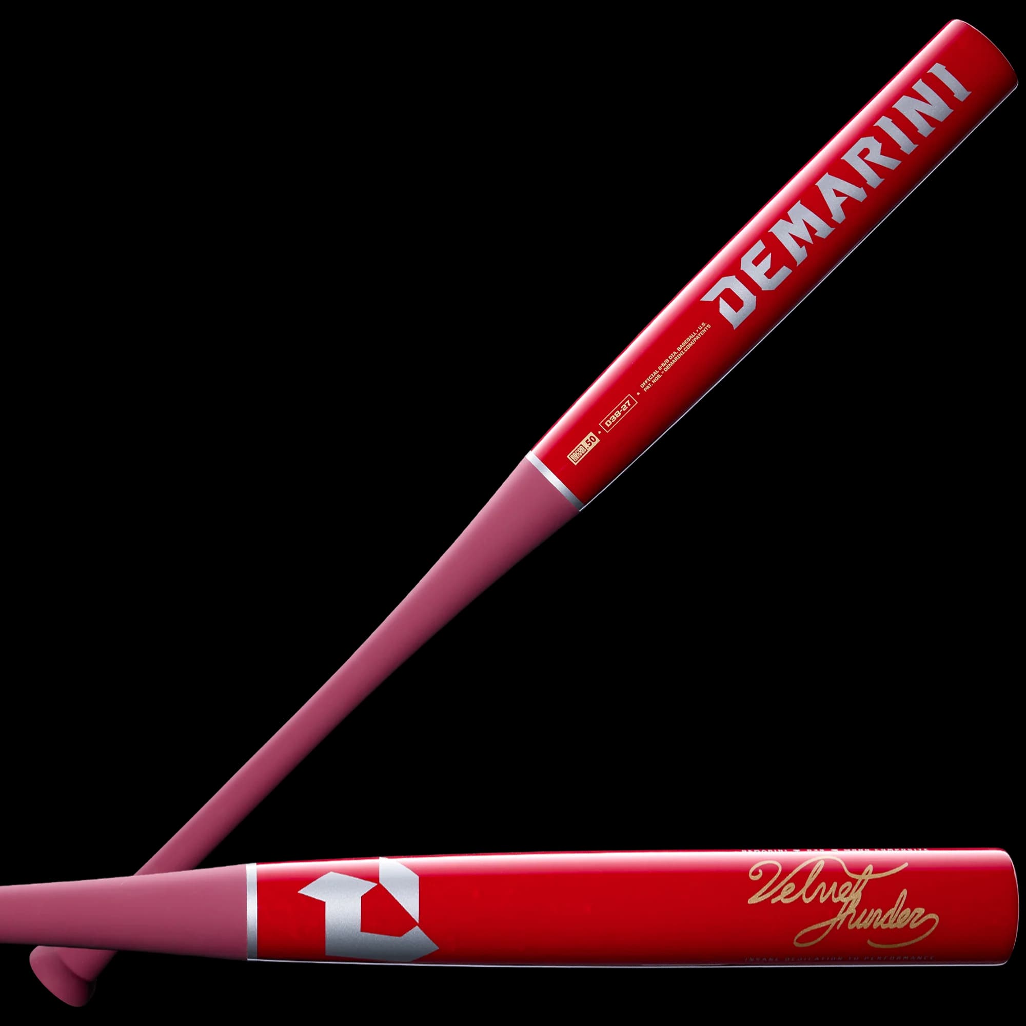 2027 DeMarini Velvet Thunder D38 (-3) BBCOR Baseball Bat, composite wood bats: photo from DeMarini