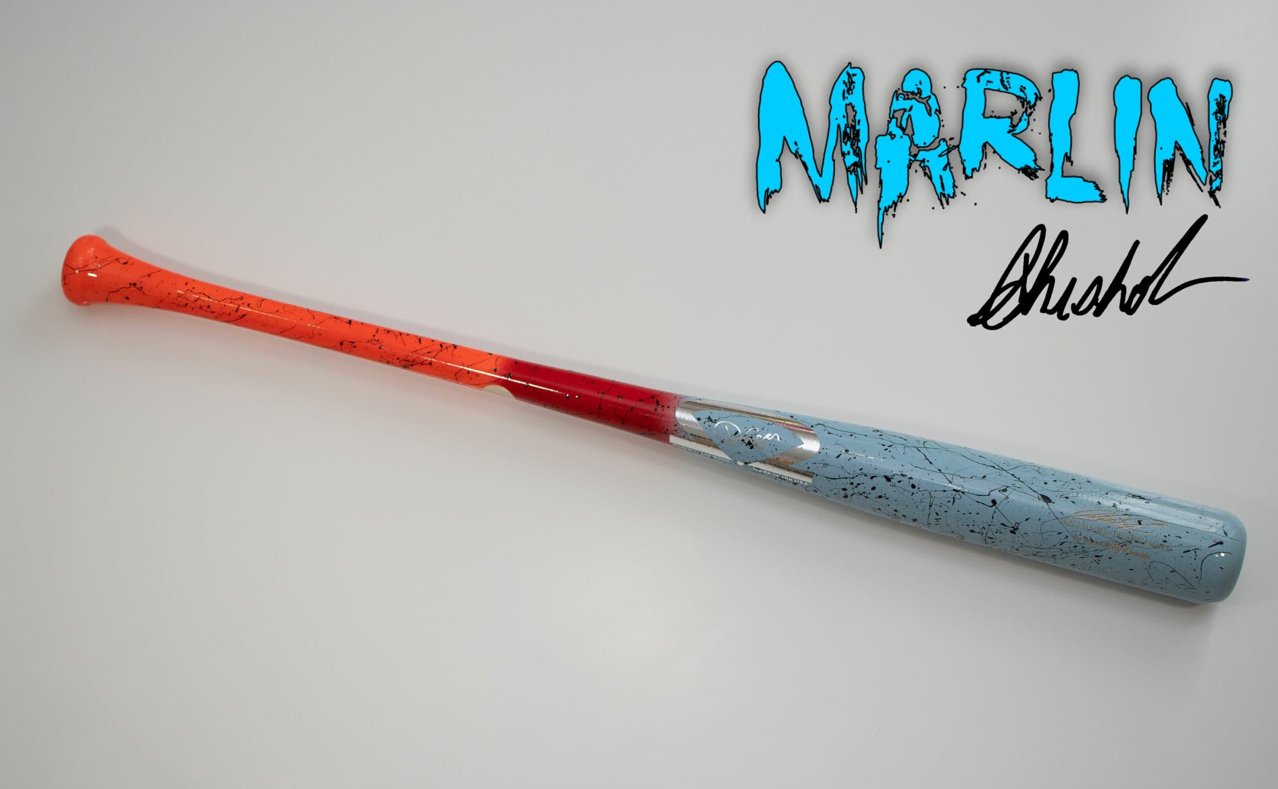 Dinger Bats 2022 Jazz Chisholm Jr. Signature Design Marlin, game wood bats, adult: photo from Dinger Bats